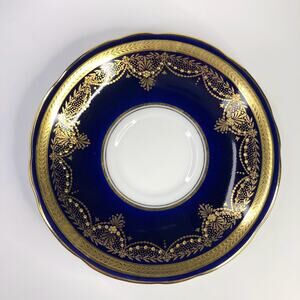 John Aynsley 7321 Saucer for Teacup, Cobalt Blue, Gold Encrusted Saucer